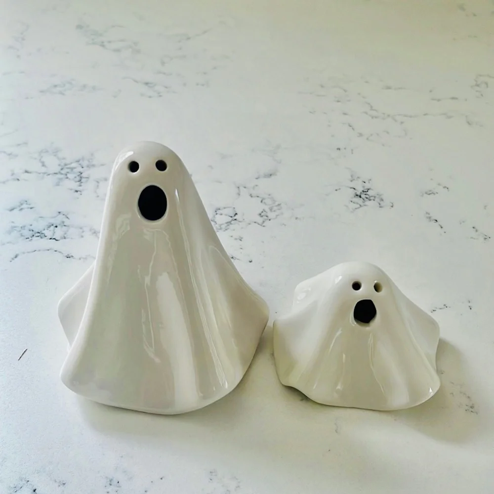 Crate&barrel LED Ceramic Halloween Ghosts